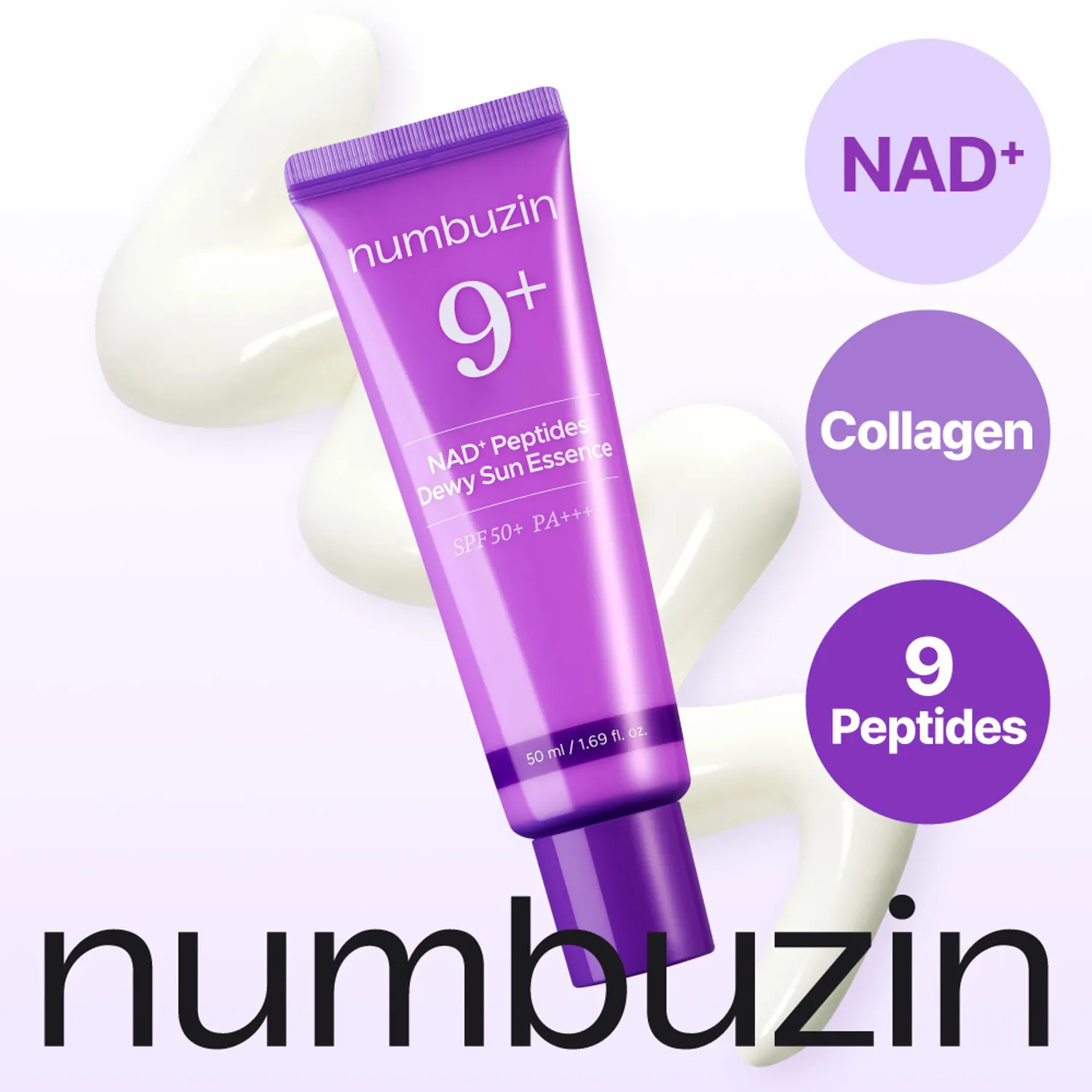 ضد آفتاب نامبوزین شماره 9 پپتاید اصل | ضدچروک و جوانساز پوست حجم 50 میل No.9 NAD+ Peptides Dewy Sun Essence