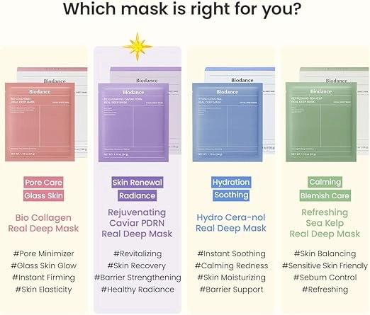 ماسک ورقه‌ای ضدچروک و آبرسان PDRN و خاویار بایودنس (4 ورق) Biodance Rejuvenating Deep Mask
