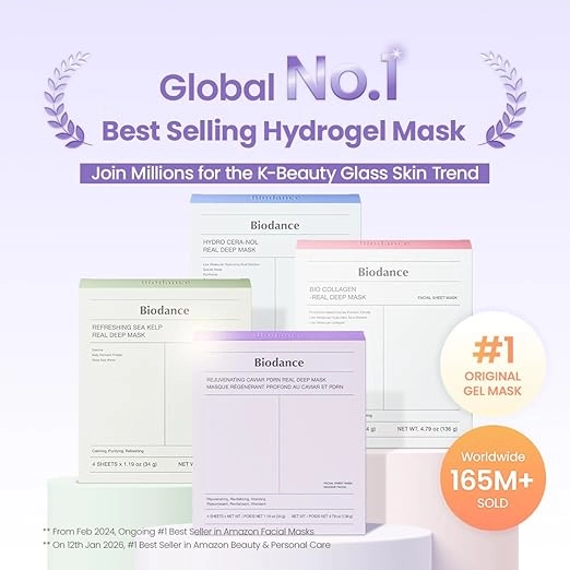 ماسک ورقه‌ای ضدچروک و آبرسان PDRN و خاویار بایودنس (4 ورق) Biodance Rejuvenating Deep Mask