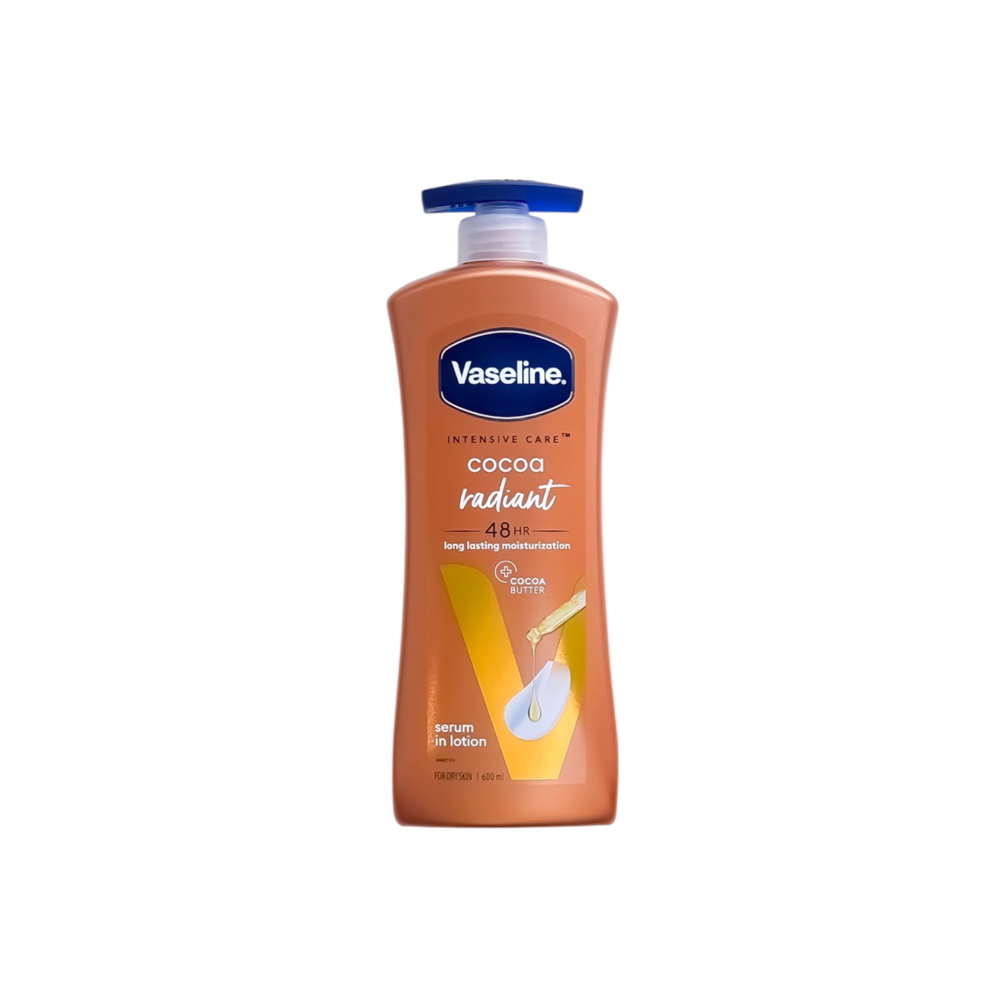 لوسیون بدن وازلین کاکائو، مرطوب کننده پوست خیلی خشک حجم 600 میل Intensive Care Cocoa Glow Lotion Vaseline