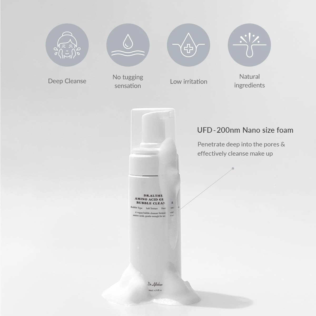 فوم شستشوی حبابی آمینو اسید دکتر التیا حجم 140 میل Dr. Althea Amino Acid Gentle Bubble Cleanser