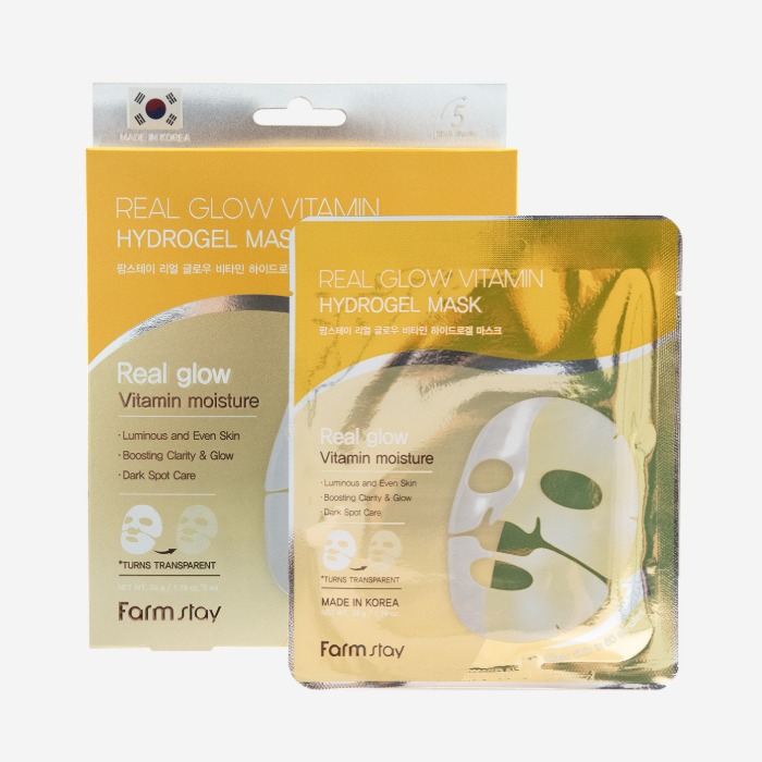 ماسک هیدروژل ویتامینه فارم‌ استی ریل گلو (5 عدد) حجم ۳۴ گرم FarmStay Real Glow Vitamin Hydrogel Mask