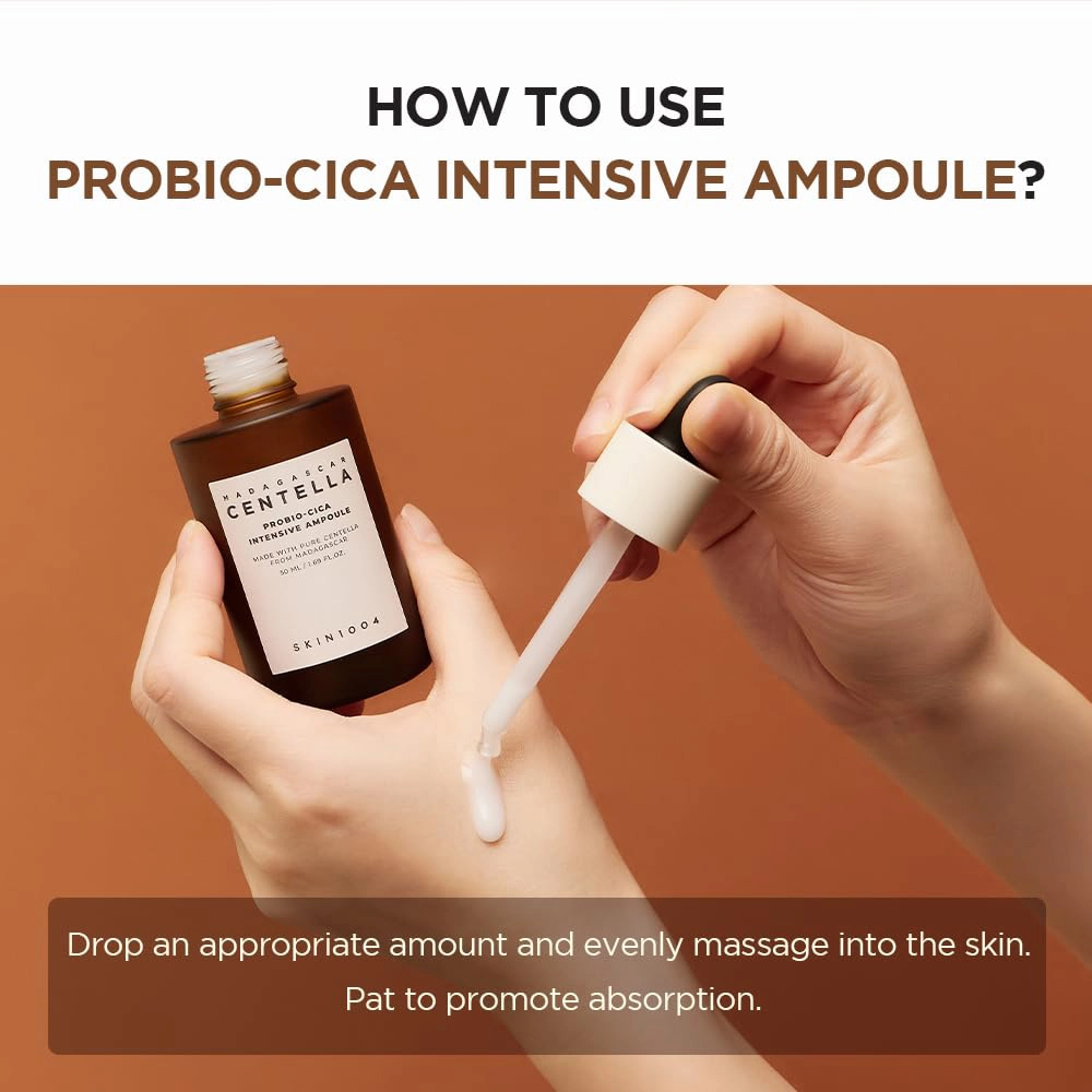 آمپول تسکین دهنده و تقویت کننده سنتلا پروبیو سیکا اسکین حجم 95 میل 1004 Skin1004 Madagascar Centella Probio-Cica Intensive Ampoule
