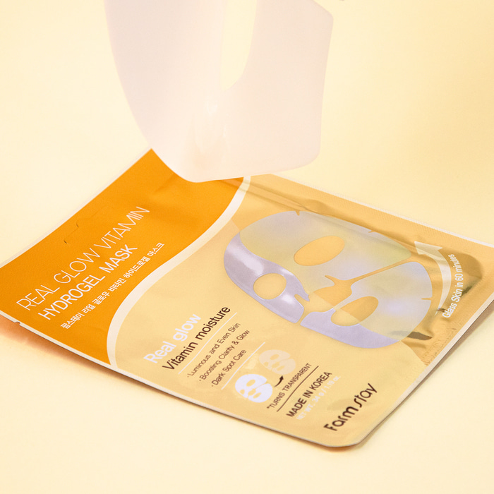 ماسک هیدروژل ویتامینه فارم‌ استی ریل گلو (جدا شده از پک) حجم ۳۴ گرم FarmStay Real Glow Vitamin Hydrogel Mask