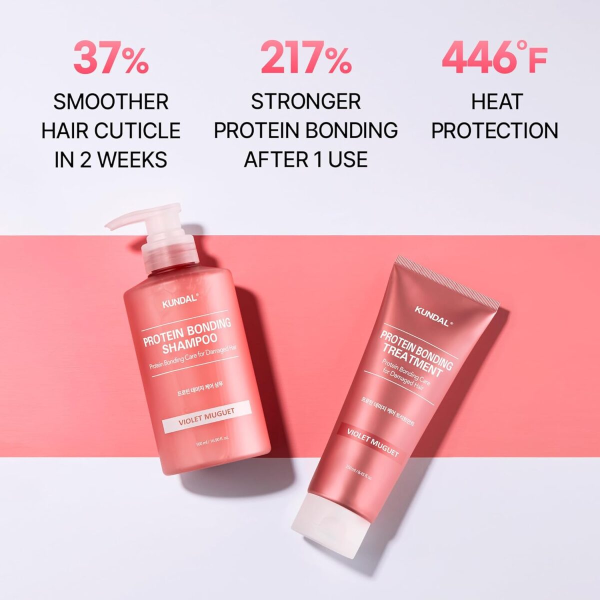 ست شامپو و ماسک مو پروتئین کوندال احیا و بازسازی مو آسیب دیده KUNDAL Protein Bonding Shampoo and Conditioner Set