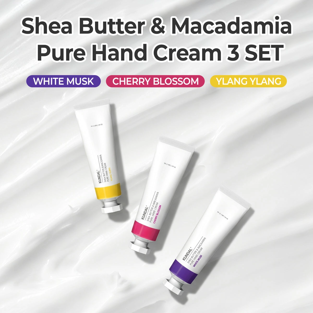 ست کرم مرطوب کننده دست کوندال حجم 50 میل KUNDAL Signature Perfumed Hand Cream Trio