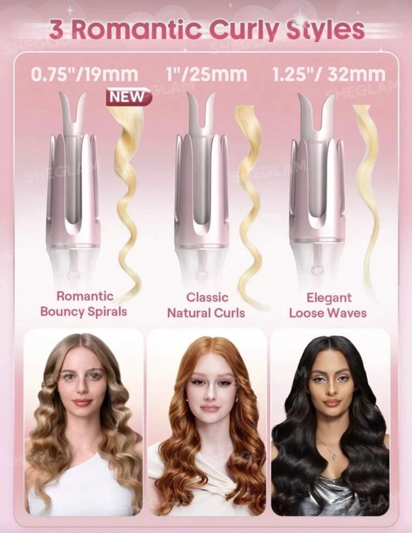دستگاه فر کننده مو شیگلم مدل SHEGLAM Cupid’s Charm One-Touch Instant Curler 32mm