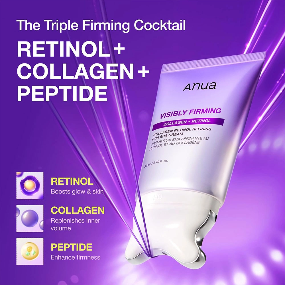 کرم گواشا لیفتینگ و سفت کننده آنوا حاوی رتینول و کلاژن حجم 80 میل Anua Collagen Retinol Refining Gua Sha Cream