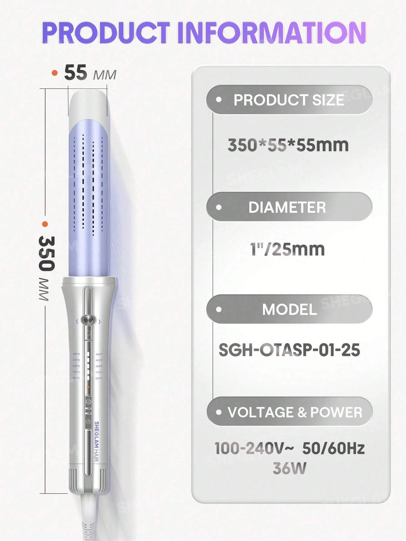 دستگاه فر کننده مو شیگلم مدل SHEGLAM One-Touch Airflow Styler 25mm