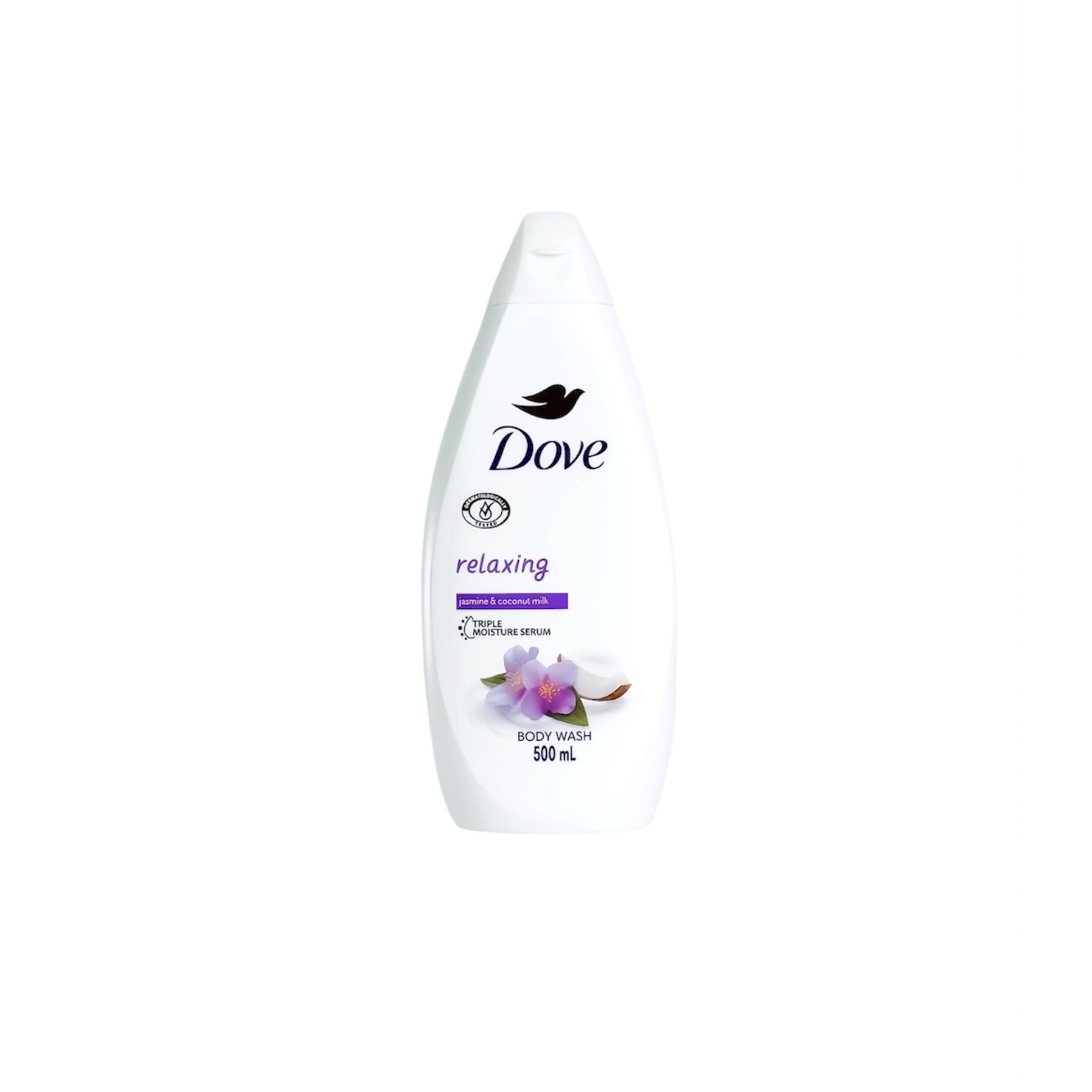 شامپو بدن داو با رایحه یاس و شیر نارگیل حجم 500 میل Dove Relaxing Jasmine & Coconut Milk Body Wash