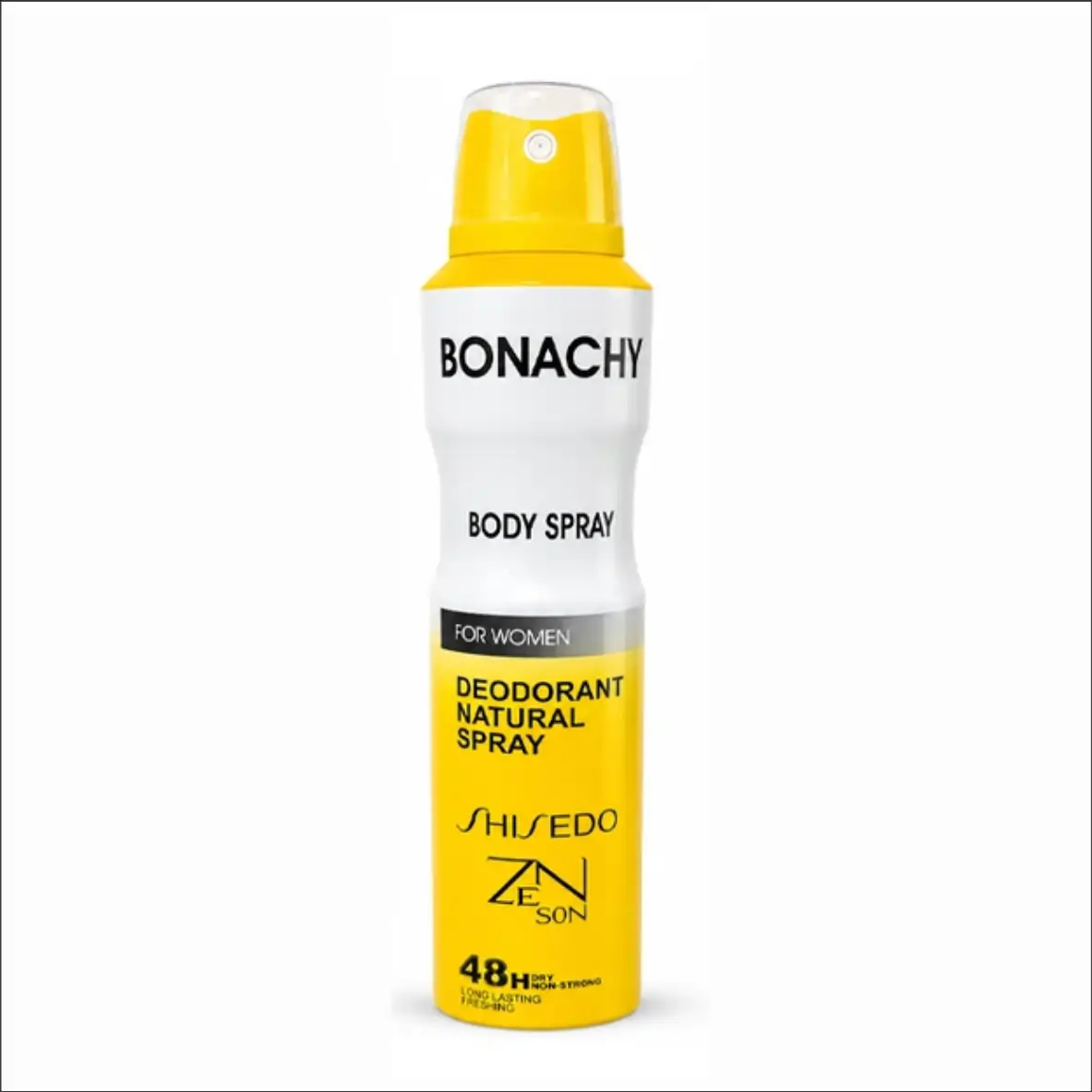 اسپری بدن زنانه بوناچی Bonachy مدل شیسیدو ZeN Son ماندگاری 48 ساعته حجم 250 میل